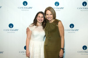 Ben Asen Event Photo:Katie Couric, tv host, newscaster journalist. with cancer survivor at Cancer Care Gala