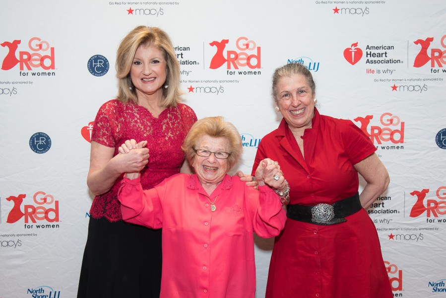 Ben Asen Event Photo: Arianna Huffington, Dr. Ruth Westheimer and American Heart Association Board Member Patti Kenner at the 2015 GO Red Luncheon at the New York Hilton Hotel