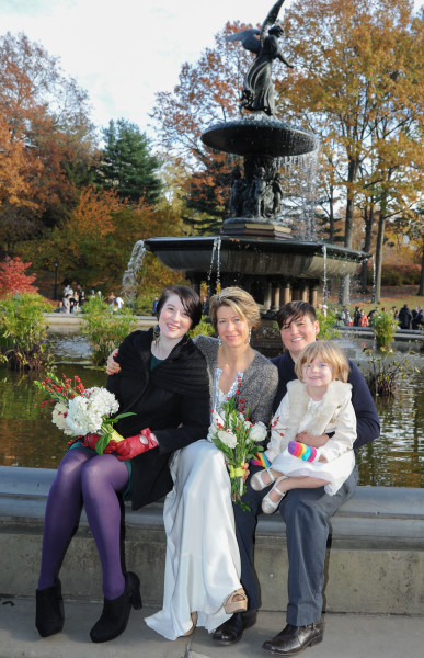 Ben Asen Celebration Photo: Same sex wedding for 2 women with daughters in Central Park, New York City