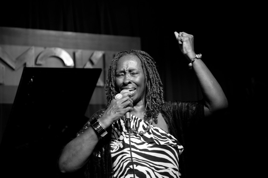 Ben Asen Editorial Photo: Black & white Annette St. John, singer performing at Smoke, the jazz club in New York City