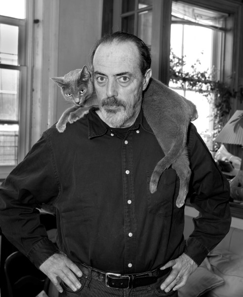 Ben Asen Portrait Photo: Bruce Gidlen, New York City Street Photographer, member of Magnum Photos posed with his cat.