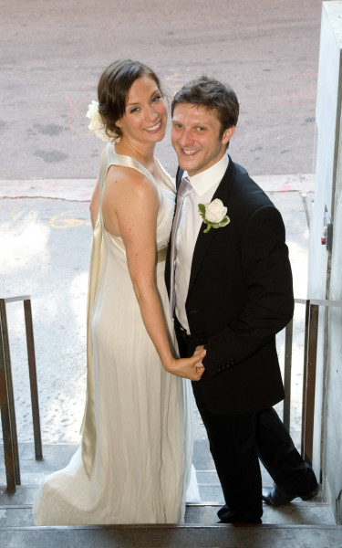 Ben Asen Celebration Photo: Color Wedding photo of Bride and groom holding hands