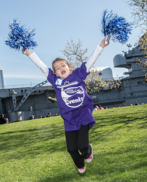 Ben Asen Event Photo: Lustgarten Foundation for Pancreatic Cancer Research young girl cheerleader at New York City Walk