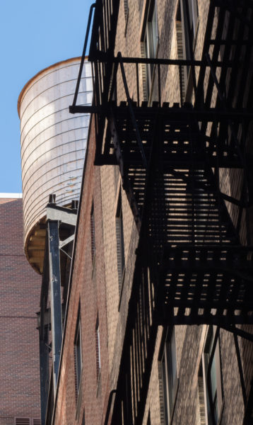 Ben Asen Personal Work Photo: color photo water tower, fire escape, Manhattan New York City